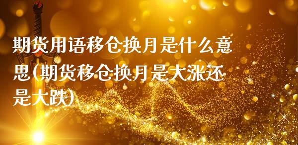 期货用语移仓换月是什么意思(期货移仓换月是大涨还是大跌)_https://www.tuowei-mould.com_恒指期货_第1张