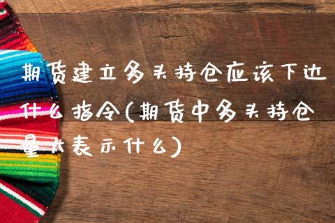 期货建立多头持仓应该下达什么指令(期货中多头持仓量大表示什么)_https://www.tuowei-mould.com_德指期货_第1张